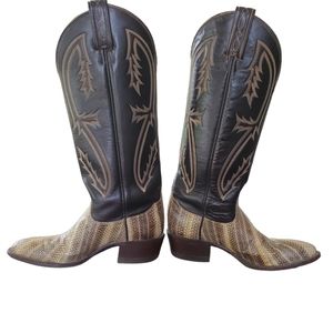 Tony Lama Snakeskin Ladies Boots sz 5.5 Vintage